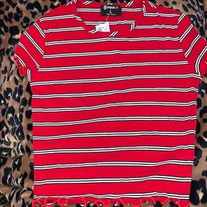 Stripped Lettuce Cut Shirt